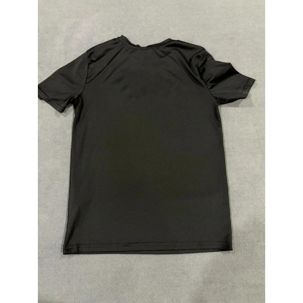 Puma Essentials T Shirt Boys L (14-16) Black Graphic Print Crew Neck Casual